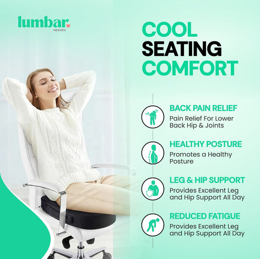 Lumbar Heaven Cooling Memory Foam Seat Cushion - Lumbar Heaven