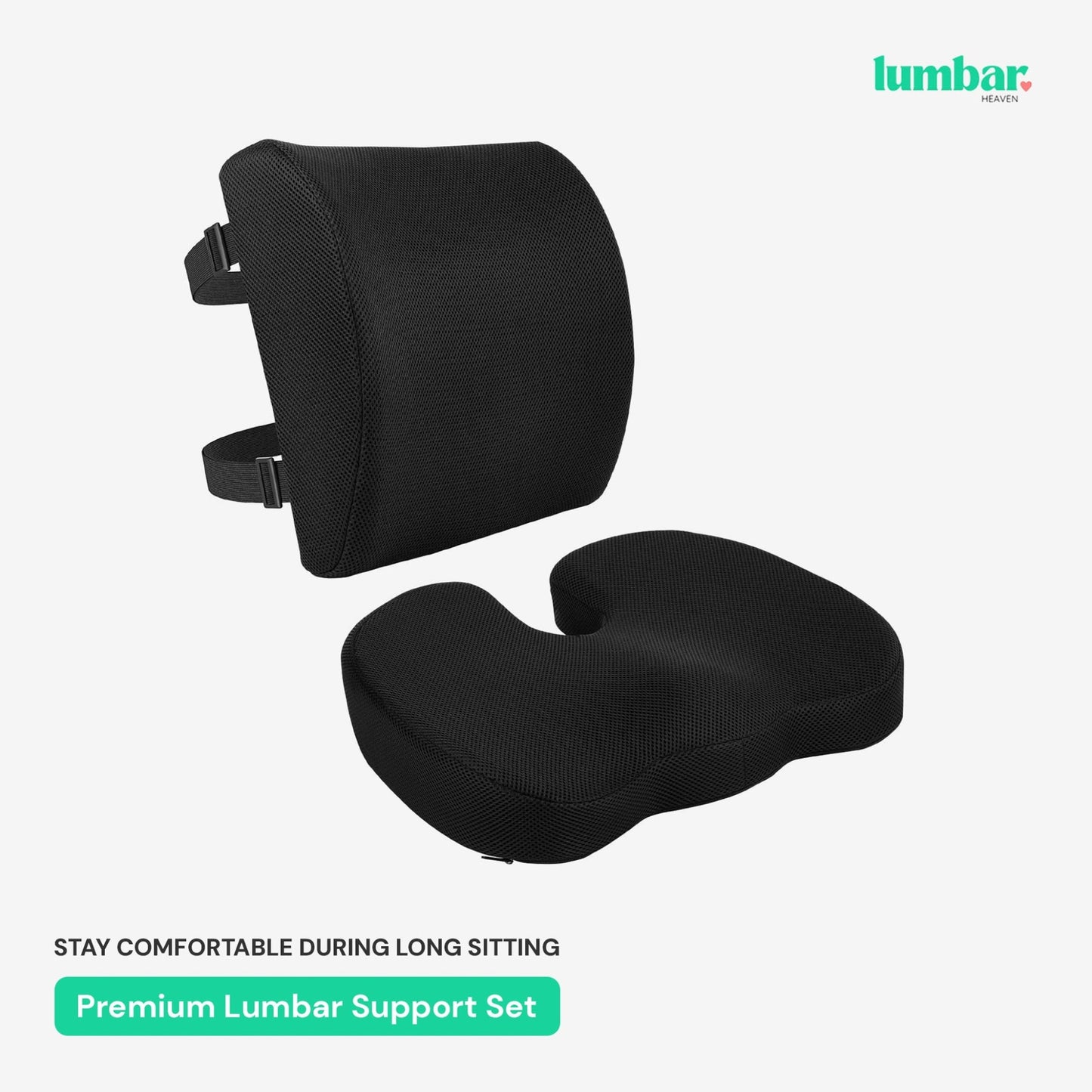 Lumbar Heaven Premium Memory Foam Seat & Lumbar Support Set - Lumbar Heaven