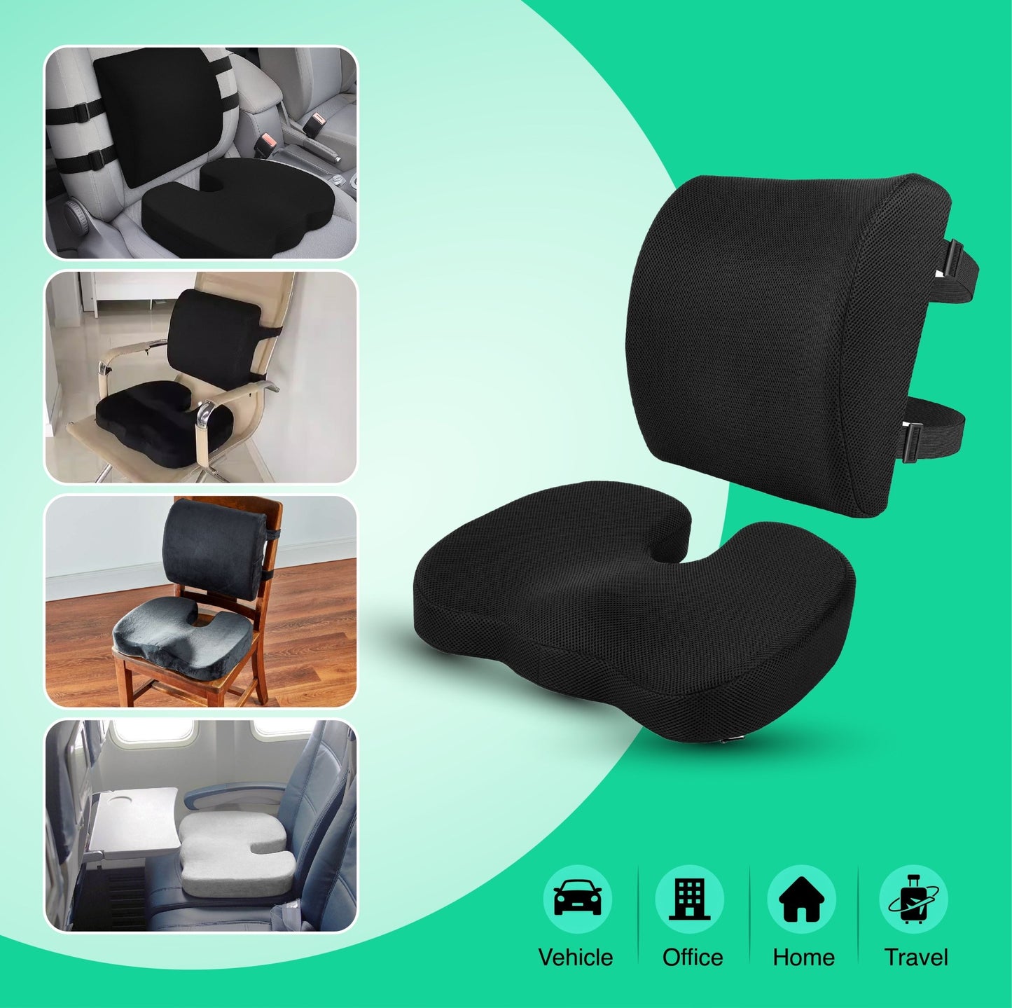 Lumbar Heaven Premium Memory Foam Seat & Lumbar Support Set - Lumbar Heaven