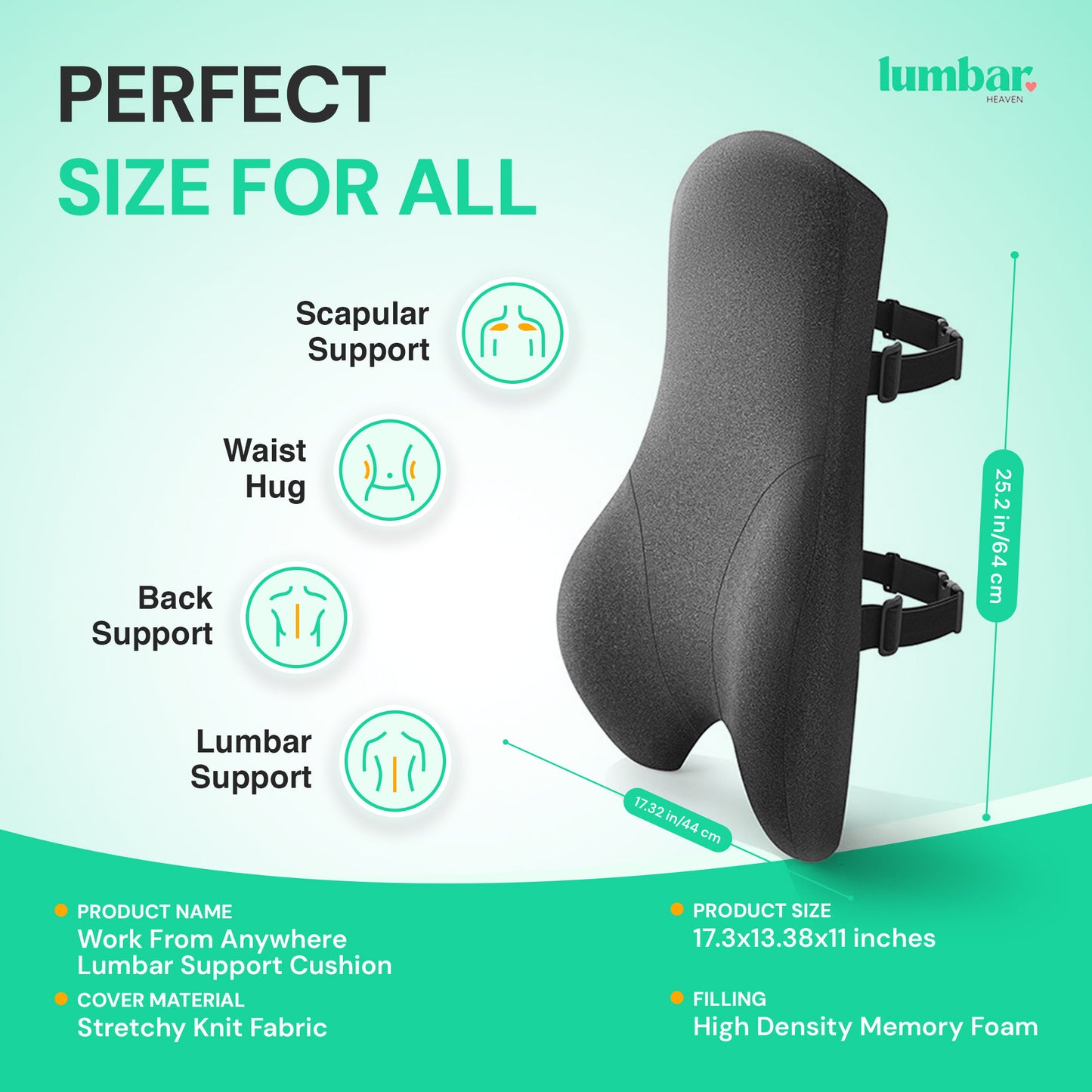 Lumbar Heaven Work From Anywhere Lumbar Support Cushion - Lumbar Heaven