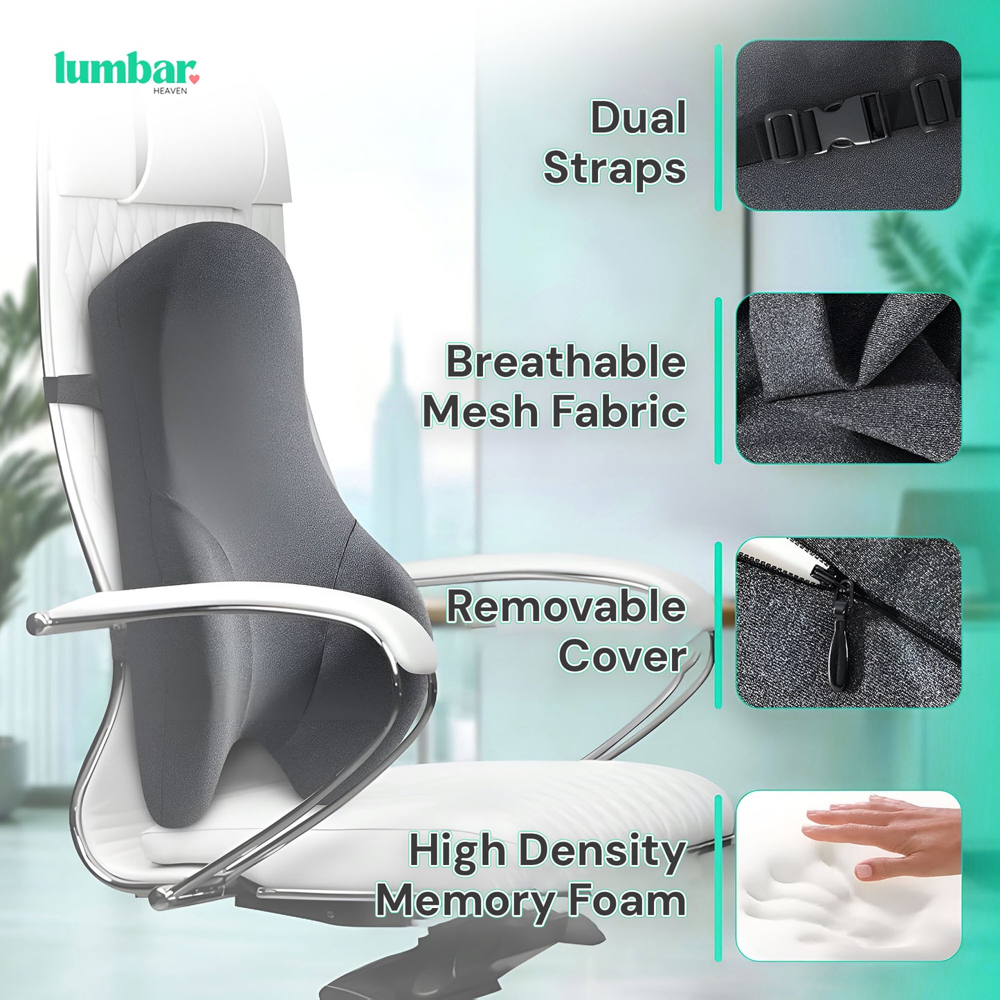 Lumbar Heaven Work From Anywhere Lumbar Support Cushion - Lumbar Heaven