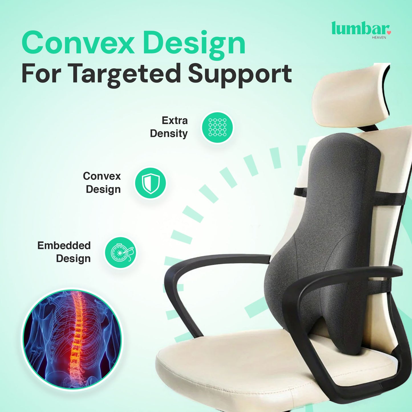 Lumbar Heaven Work From Anywhere Lumbar Support Cushion - Lumbar Heaven