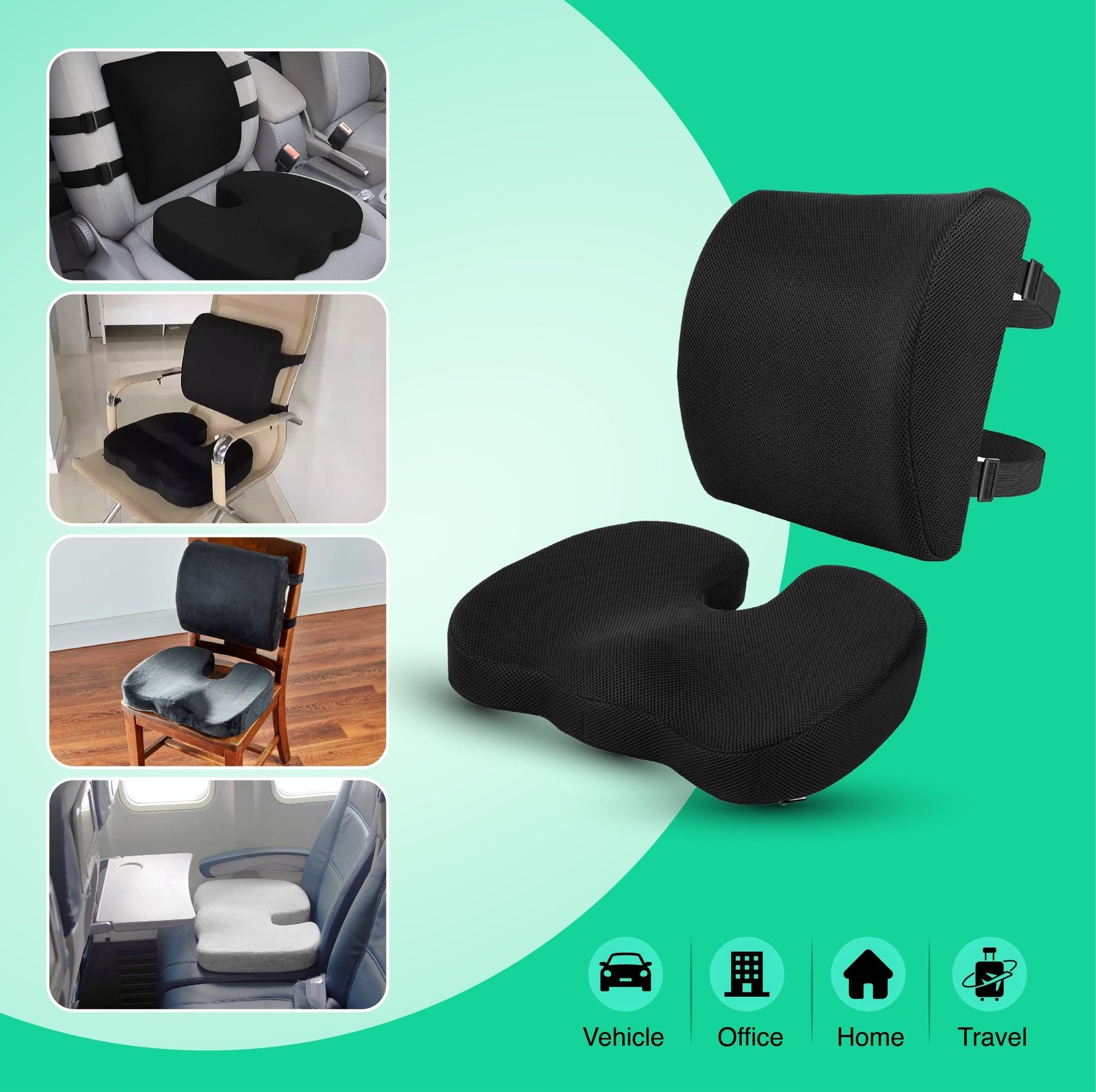 Lumbar Heaven Premium Memory Foam Seat & Lumbar Support Set - Lumbar Heaven