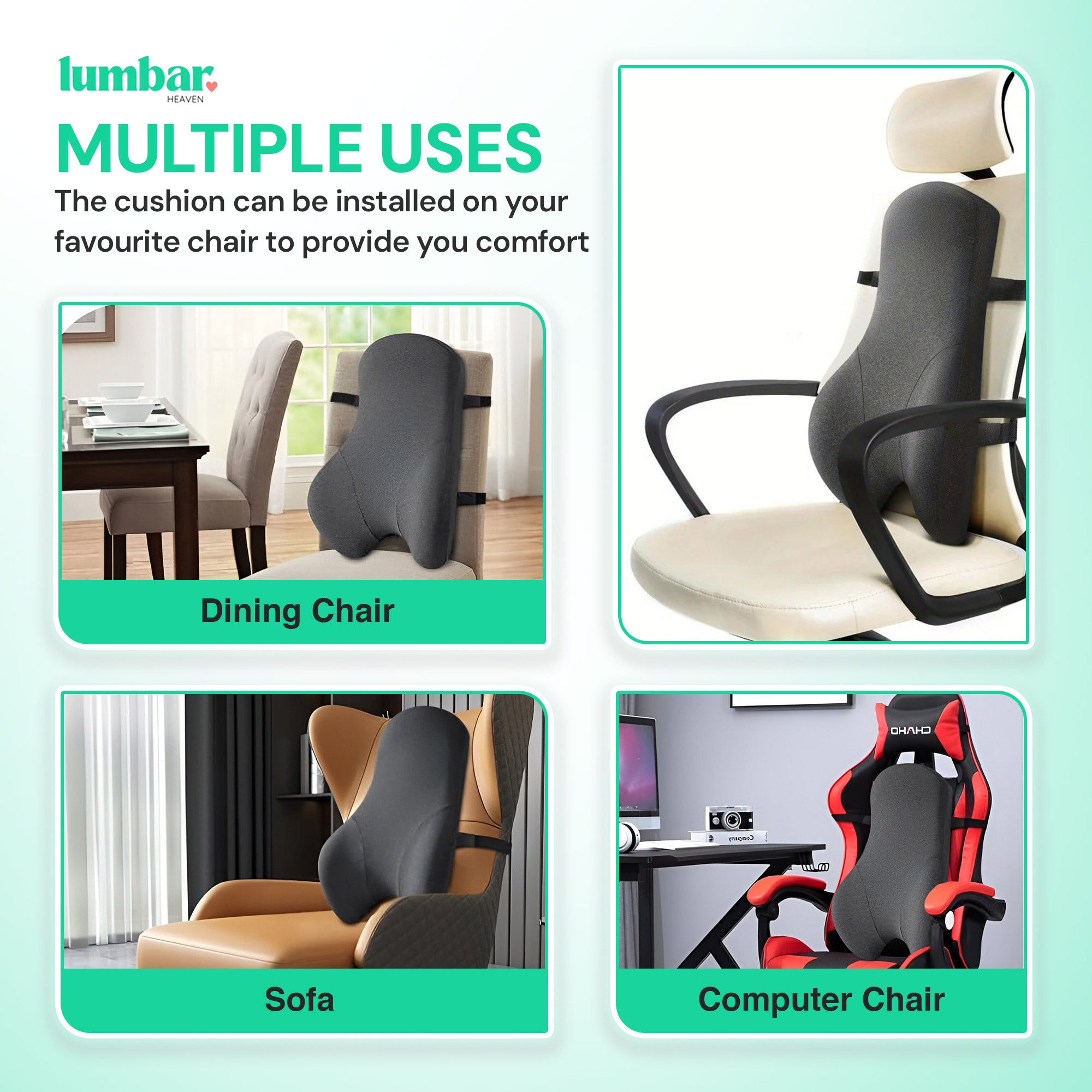 Lumbar Heaven Work From Anywhere Lumbar Support Cushion - Lumbar Heaven