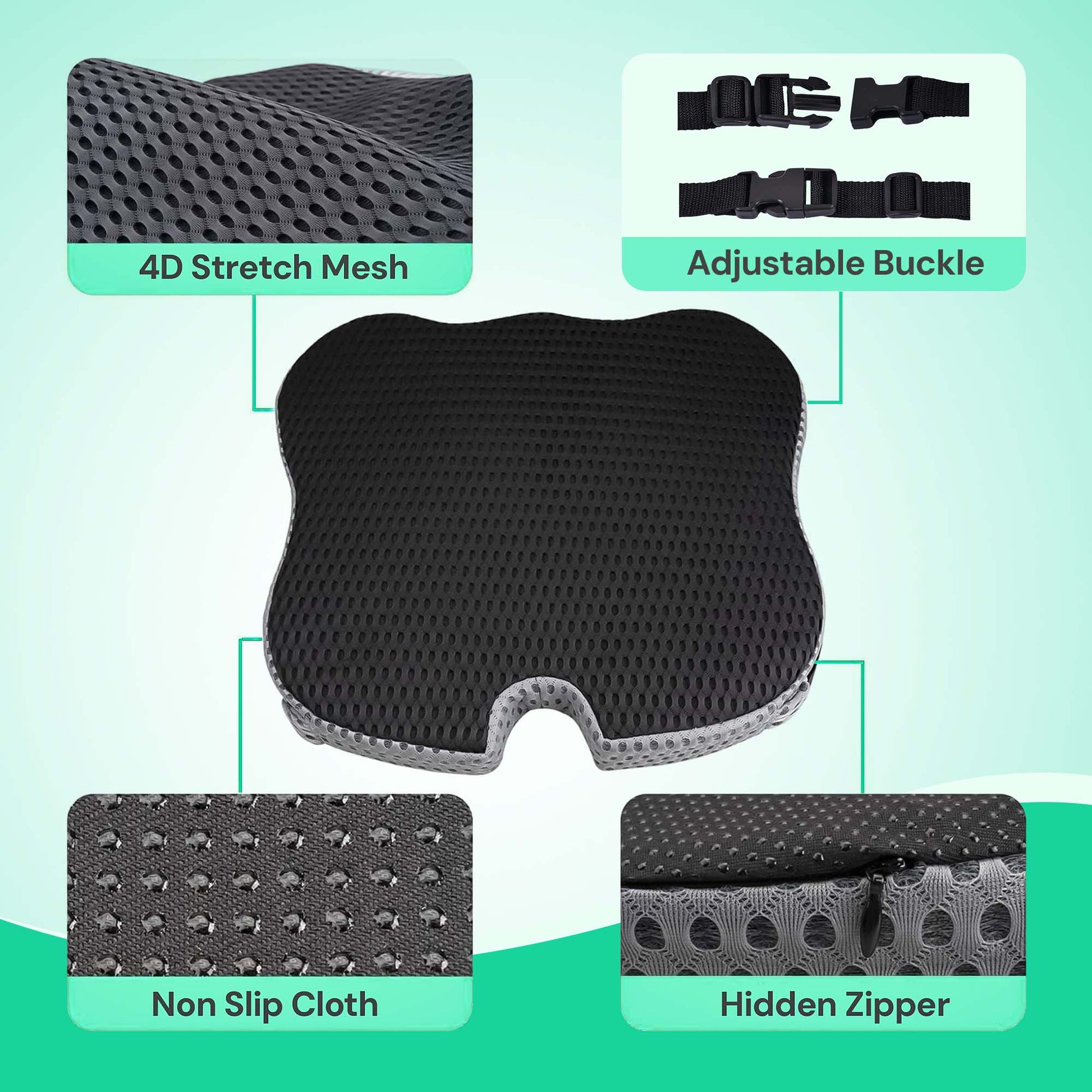 Lumbar Heaven Wedge Memory Foam Car Seat Cushion - Lumbar Heaven