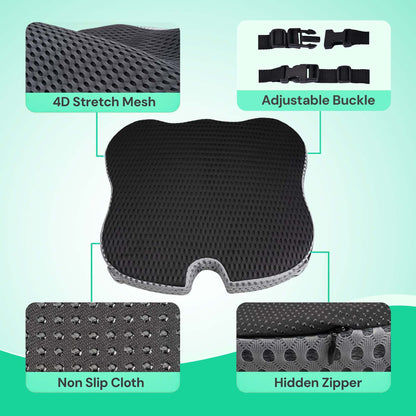 Lumbar Heaven Wedge Memory Foam Car Seat Cushion - Lumbar Heaven